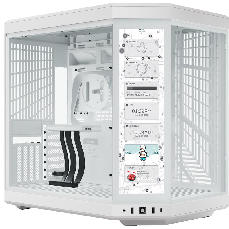 Afbeelding laden in galerijviewer, Hyte y70 touch infinite midi tower behuizing (wit | 2x usb-a | 1x usb-c | tempered glass)