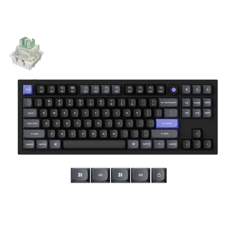 Afbeelding laden in galerijviewer, Keychron q3 he 8k magnetic switch keyboard (zwart, us lay-out (qwerty), ultra-fast lime, 80% (tkl), rgb, hot swap, 8k)