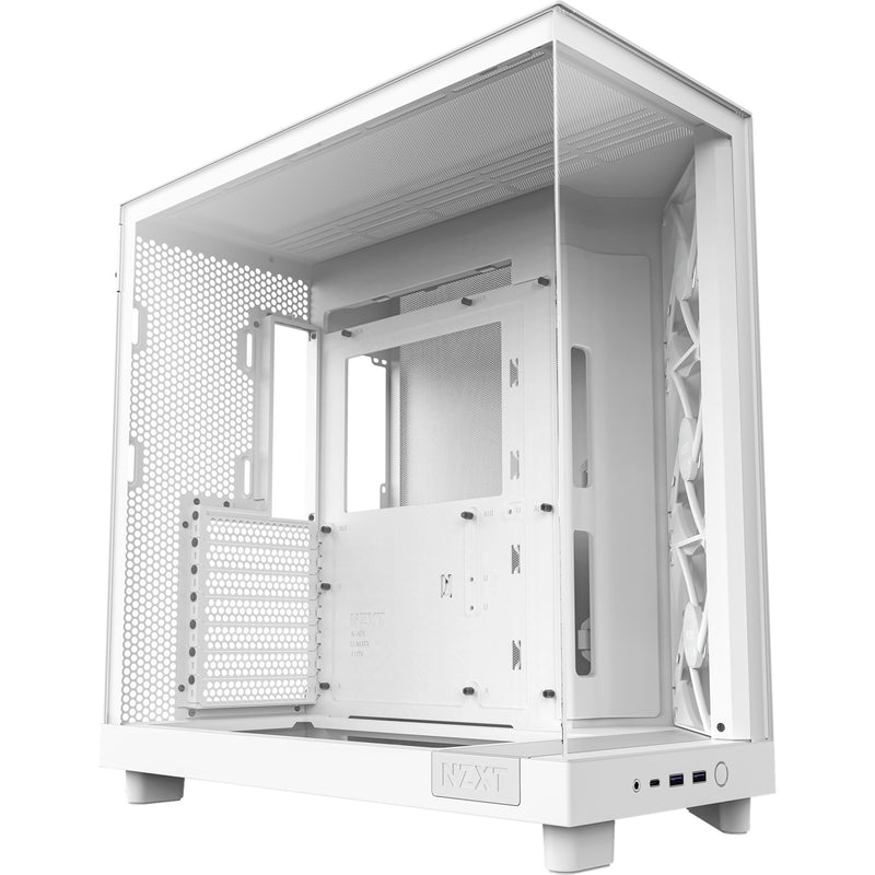 Afbeelding laden in galerijviewer, Nzxt h6 flow rgb midi tower behuizing (wit | 2x usb-a | 1x usb-c | rgb | tempered glass)