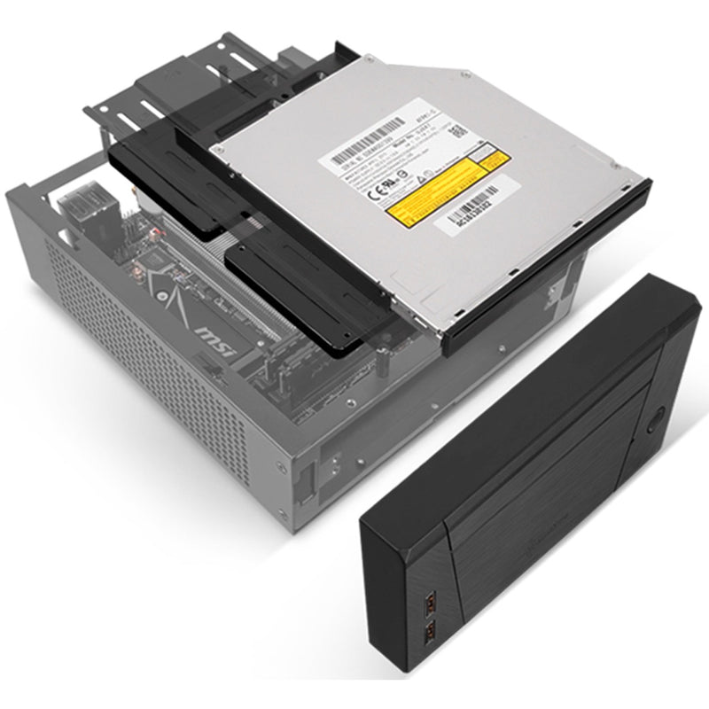 Afbeelding laden in galerijviewer, Silverstone sst-ml10b htpc behuizing (zwart | 2x usb-a)