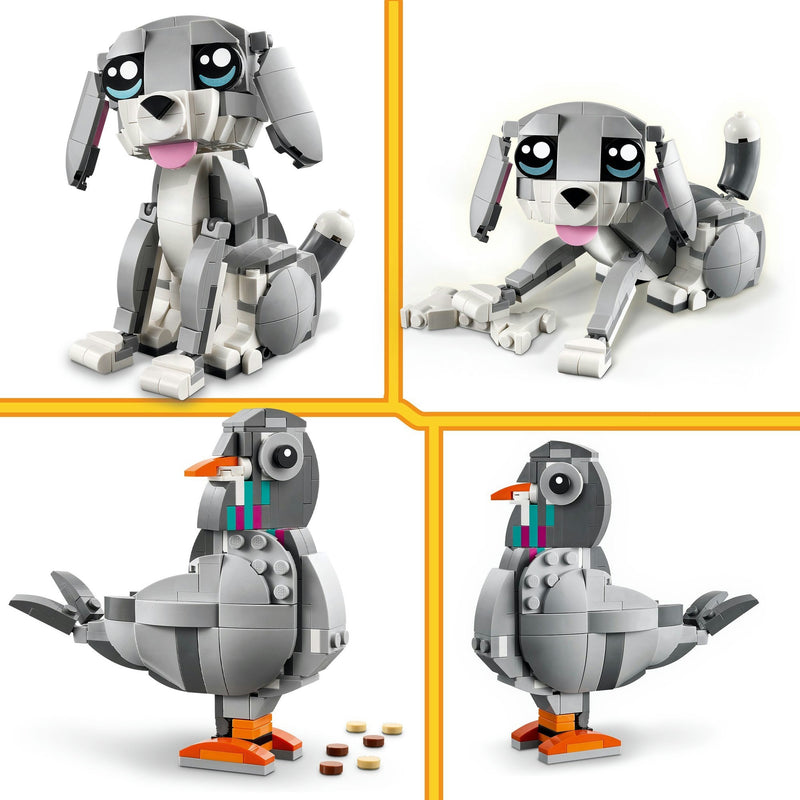 Afbeelding laden in galerijviewer, Lego creator 3in1 speelse kat, hond en duif speelgoed voor meisjes en jongens 8 jaar vanaf 31163