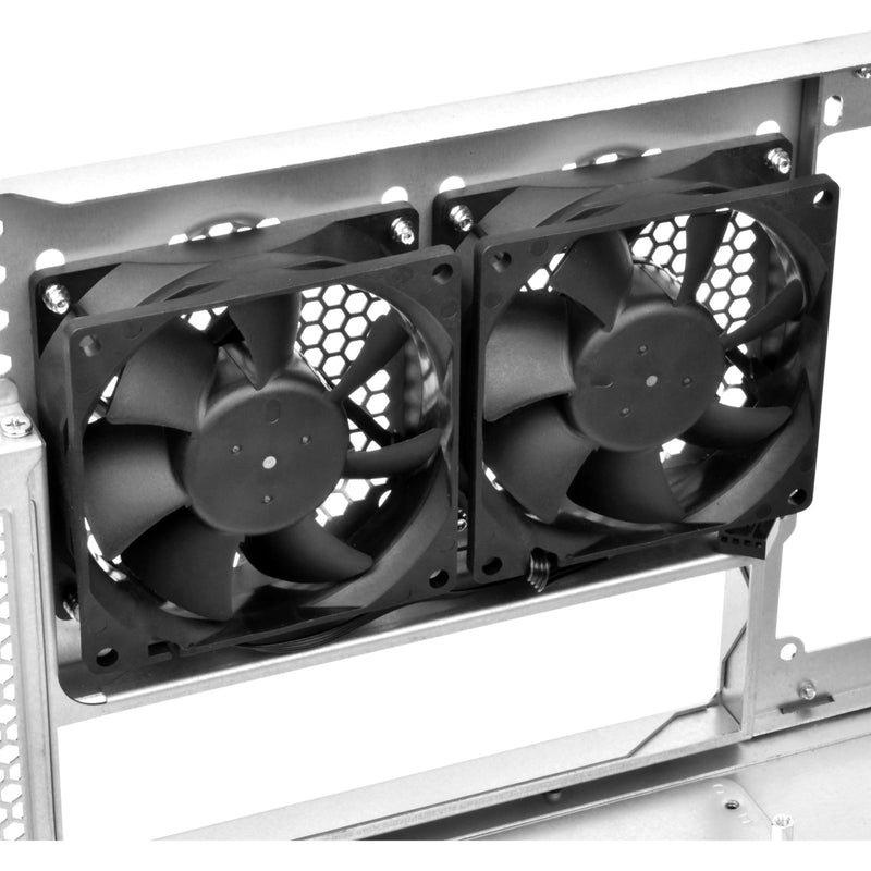 Afbeelding laden in galerijviewer, Silverstone rm44 rack behuizing (zwart | 4u | usb type-c | 2x 80mm casefan inbegrepen)