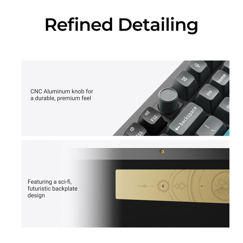 Afbeelding laden in galerijviewer, Keychron q6 ultra-m4 8k wireless custom mechanical keyboard (zwart, us lay-out (qwerty), silk pom banana, 100%, rgb, hot swap, 8k, 2.4 ghz bluetooth 5.2 usb-c)