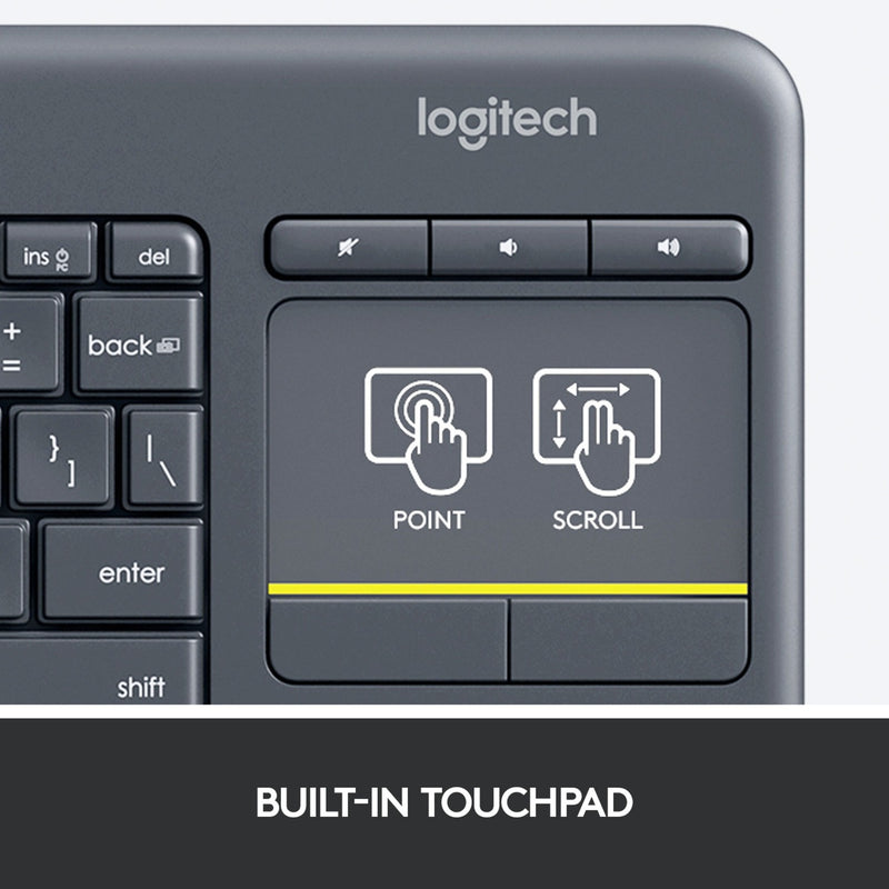 Afbeelding laden in galerijviewer, Logitech k400 plus toetsenbord (antraciet, eu lay-out (qwerty))