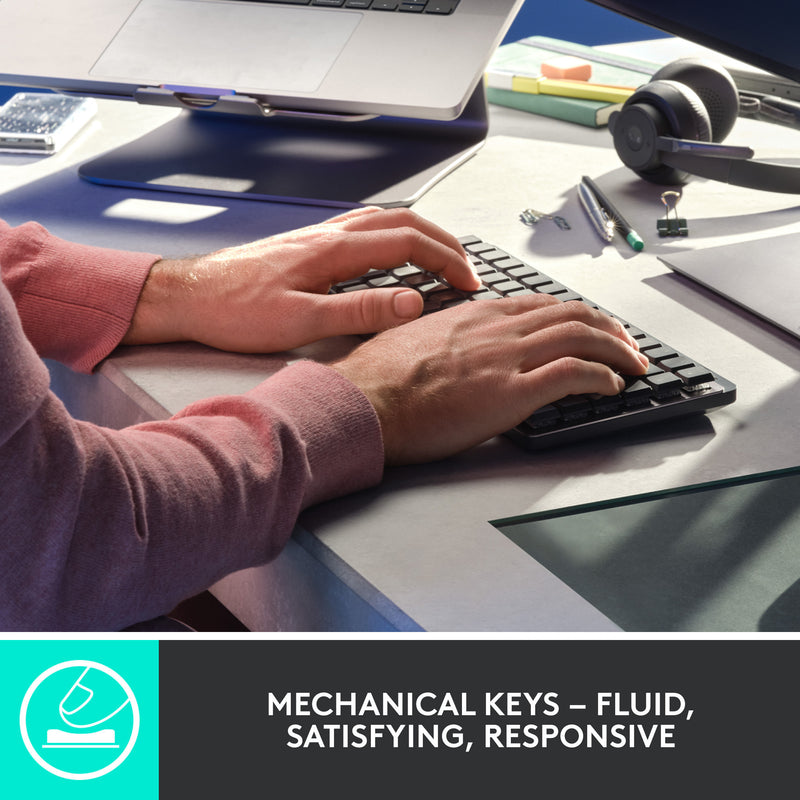 Afbeelding laden in galerijviewer, Logitech mx mechanical mini toetsenbord (zwart, us-international lay-out (qwerty), gl tactile, 80% (tkl), bluetooth)