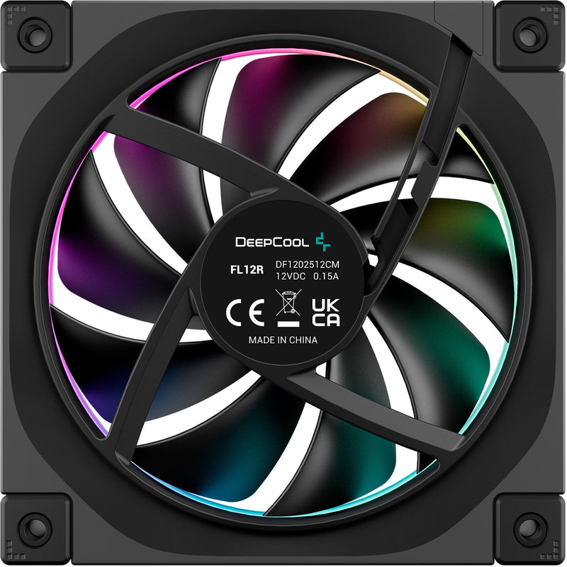 Afbeelding laden in galerijviewer, Deepcool fl12r rgb case fan (zwart, 120 x 120 x 25 mm, pwm)