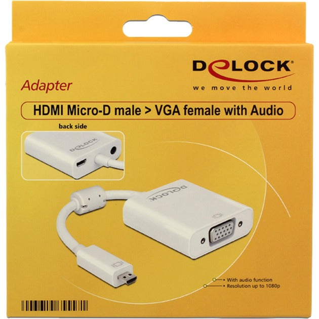 Afbeelding laden in galerijviewer, Delock micro-hdmi naar vga adapter (wit)