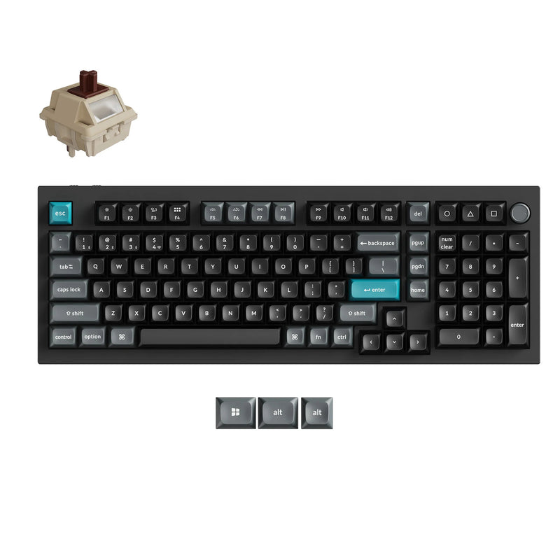 Afbeelding laden in galerijviewer, Keychron q5 ultra-m3 8k wireless custom mechanical keyboard (zwart, us lay-out (qwerty), silk pom brown, 96%, rgb, hot swap, 8k, 2.4 ghz | bluetooth 5.2 | usb-c)
