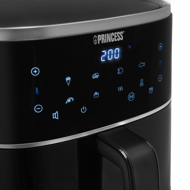 Afbeelding laden in galerijviewer, Princess 182238 digitale airfryer 4l heteluchtfriteuse (zwart, 4 liter | hetelucht | verstelbaar airfryer rek | bpa-vrij)