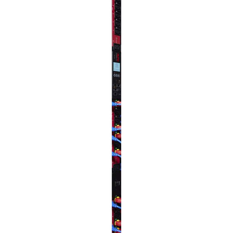 Afbeelding laden in galerijviewer, Apc ap8681redx667 - switched metered-by-outlet pdu (zwart rood, 0u, 400v, (21x) c13 (3x) c19, iec 309 16a 3fase stekker)