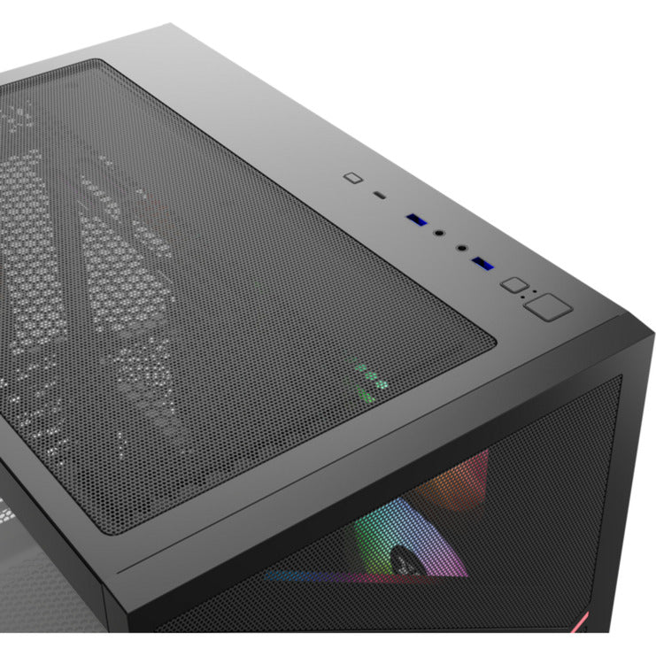 Afbeelding laden in galerijviewer, Xyz pc gear qubex midi tower behuizing (zwart | 2x usb-a | 1x usb-c | tempered glass)