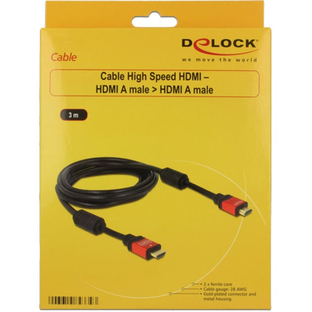 Afbeelding laden in galerijviewer, Delock high speed hdmi – hdmi a male > hdmi a male kabel (zwart, 3 meter)