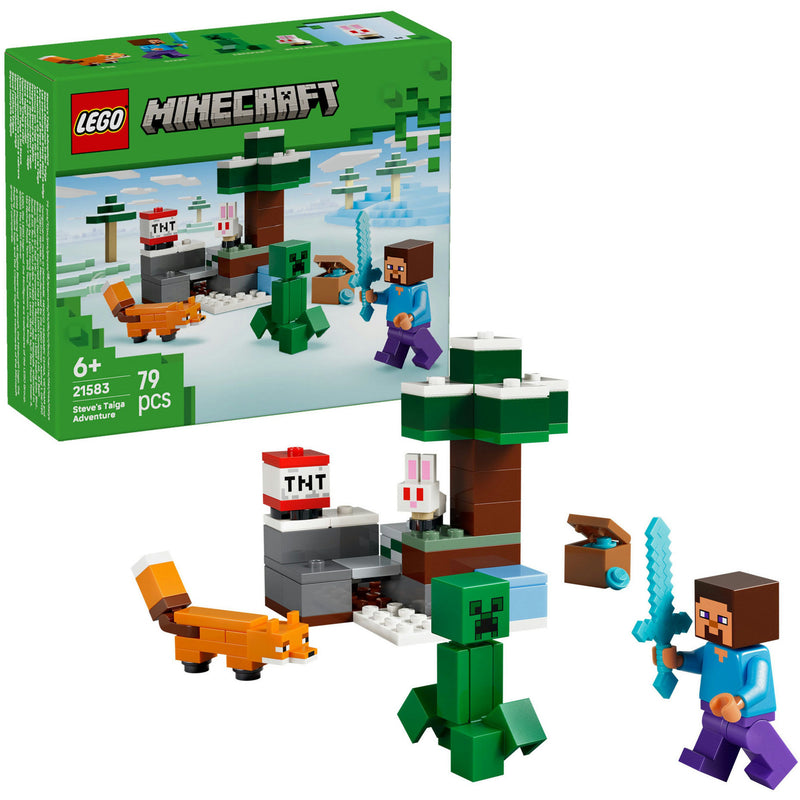 Afbeelding laden in galerijviewer, Lego minecraft steve's taiga-avontuur videogame bouwpakket voor kinderen - 21583