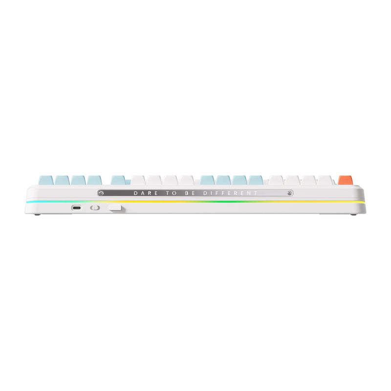 Afbeelding laden in galerijviewer, Mchose k99 horizon orange hyacinth wireless gasket mount mechanical rgb toetsenbord (wit, us lay-out (qwerty), ktt hyacinth, rgb, hot swap, double-shot pbt, draadloos | bluetooth | usb-c)