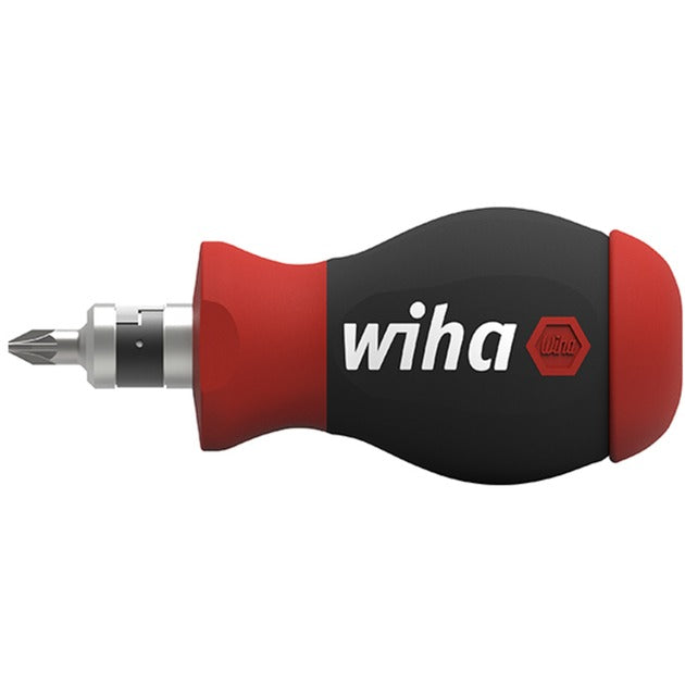 Afbeelding laden in galerijviewer, Wiha schroevendraaier met bitmagazijn stubby (zwart rood, 7 dubbelbits)
