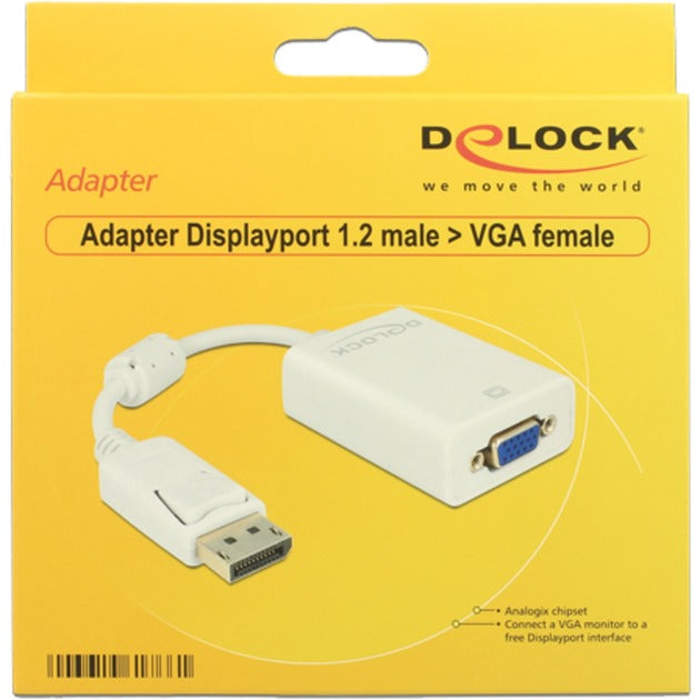Afbeelding laden in galerijviewer, Delock displayport 1.2 > vga adapter (wit, 0,22 meter)