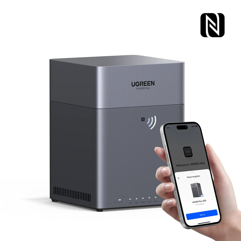 Afbeelding laden in galerijviewer, Ugreen nasync dh4300 plus (grijs, 1x 2,5gbe, hdmi, usb-c)