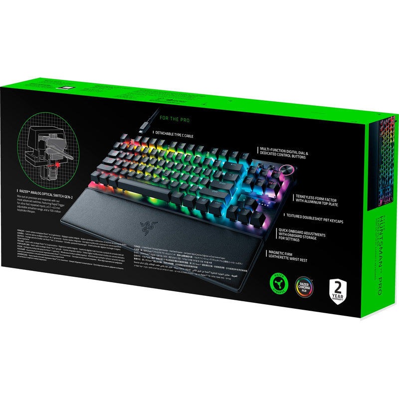 Afbeelding laden in galerijviewer, Razer huntsman v3 pro tkl rgb mechanisch gaming toetsenbord (zwart, us lay-out (qwerty), analog optical gen 2, 80% (tkl), double-shot pbt)