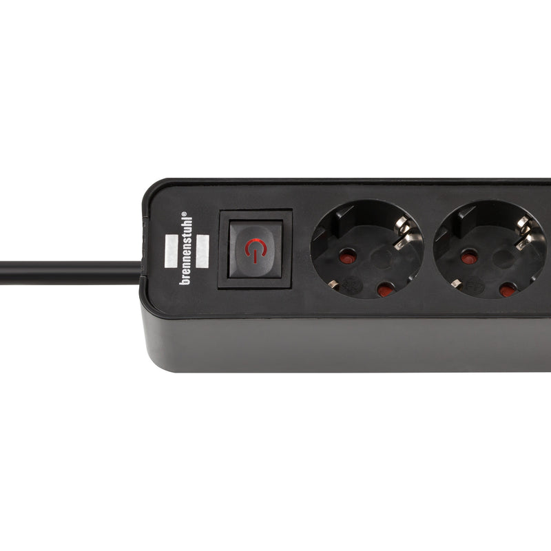 Afbeelding laden in galerijviewer, Brennenstuhl ecolor 4-voudige stekkerdoos met 2 usb-laadaansluitingen stekkerdoos (zwart, 2x usb-c)