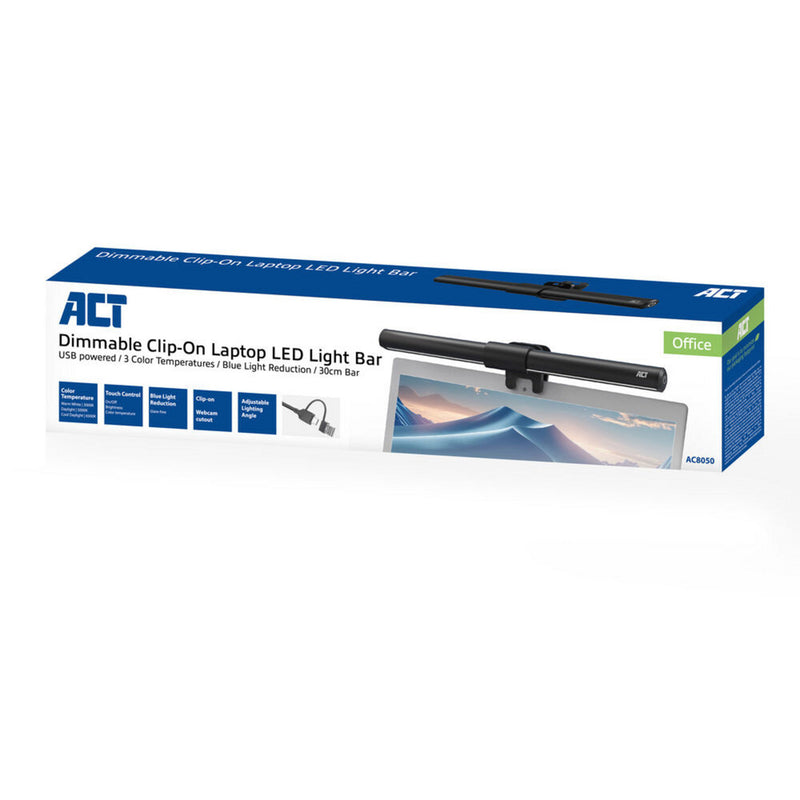 Afbeelding laden in galerijviewer, Act connectivity dimbare clip-on laptop led-lichtbalk led-bar (zwart, usb-voeding, 3000k-6500k)