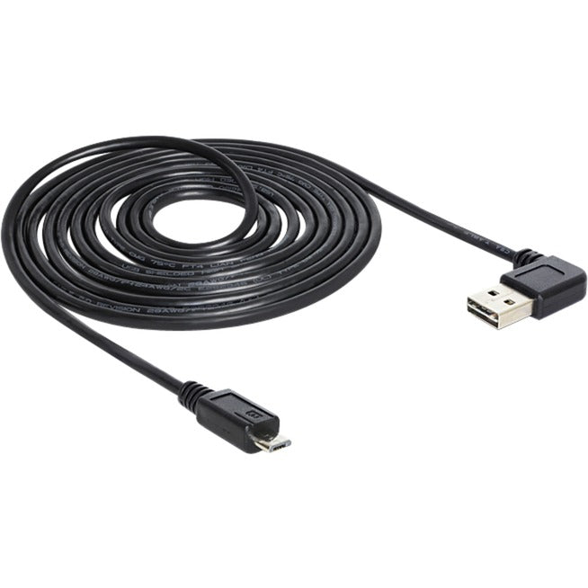 Afbeelding laden in galerijviewer, Delock usb2.0 a 90° > usb micro-b kabel (zwart, 5 meter)