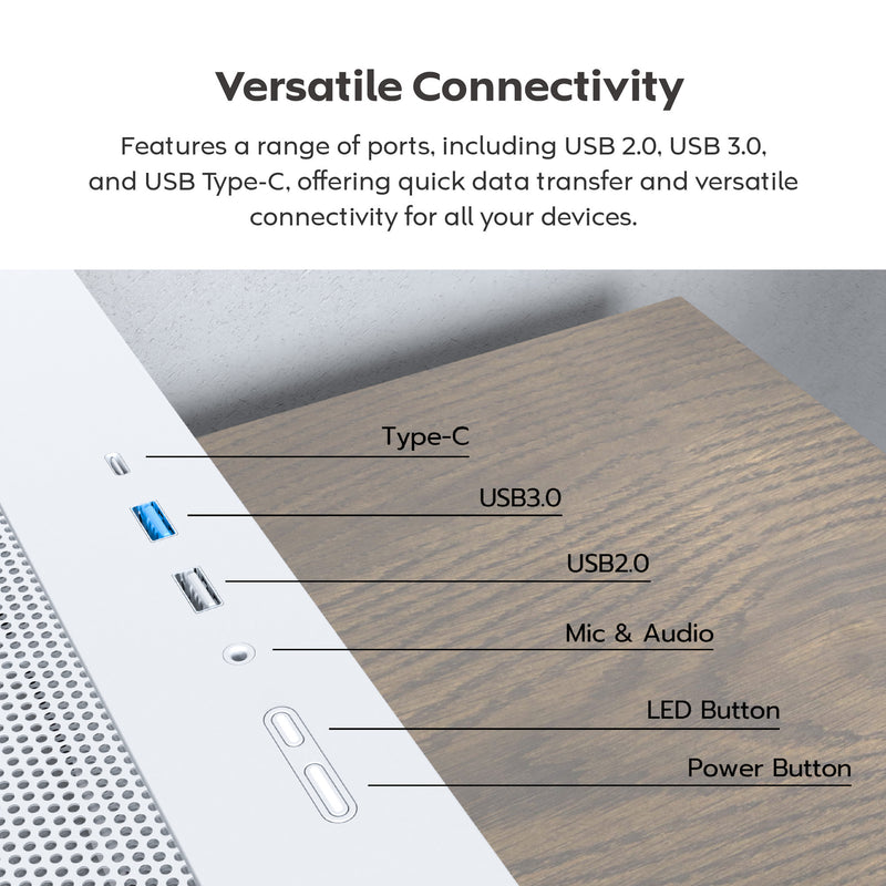 Afbeelding laden in galerijviewer, Montech x5m midi tower behuizing (wit | 2x usb-a | 1x usb-c | rgb | tempered glass)