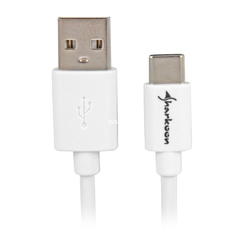 Afbeelding laden in galerijviewer, Sharkoon usb-a 2.0 - usb-c kabel (wit, 0,5 meter)