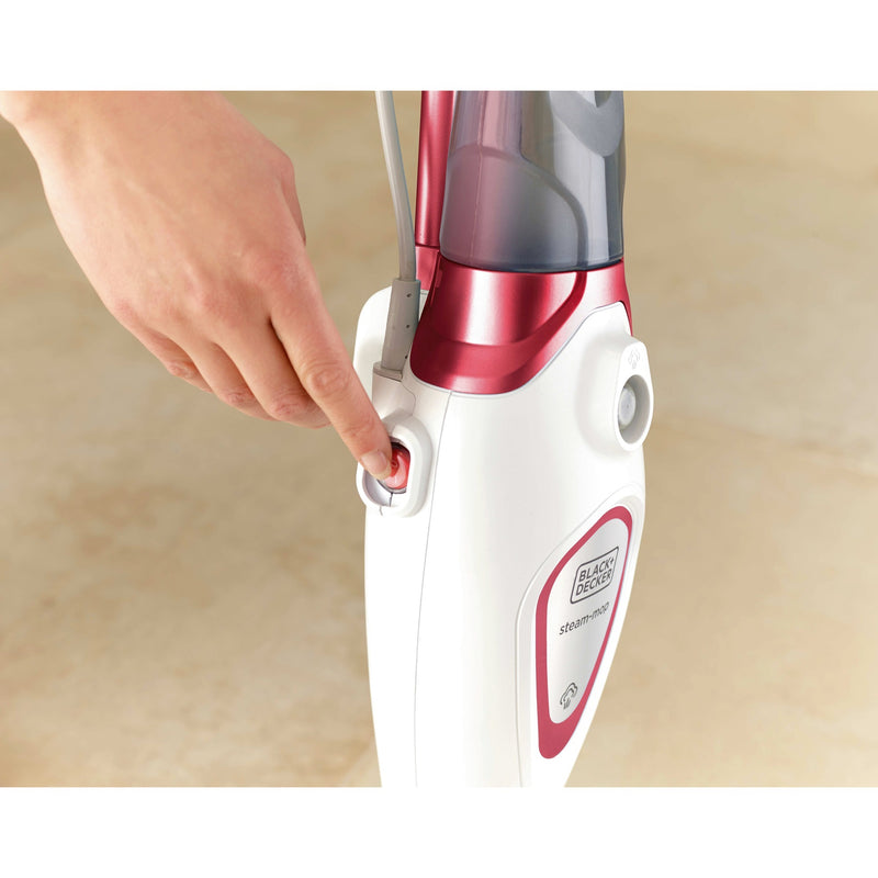Afbeelding laden in galerijviewer, Black+decker bds1616r 1600w steam-mop met 2 stoomdoeken stoomreiniger (wit rood)