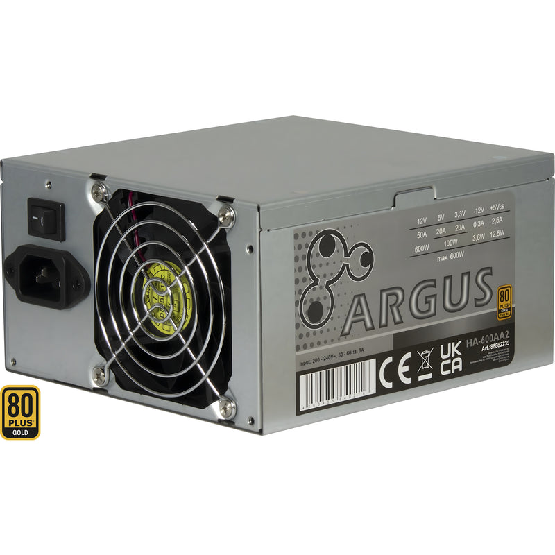 Afbeelding laden in galerijviewer, Inter-tech ha-600aa2 600 watt voeding (zilver, 1x pcie)