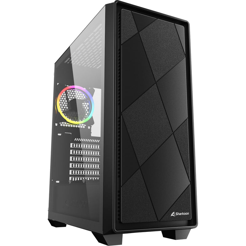 Afbeelding laden in galerijviewer, Sharkoon vs8 rgb black midi tower behuizing (zwart | 2x usb-a | 1x usb-c | rgb | tempered glass)