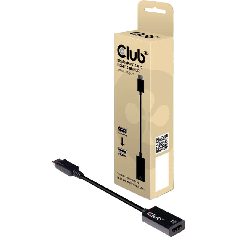 Afbeelding laden in galerijviewer, Club 3d displayport 1.4 naar hdmi 2.0b hdr actieve adapter (zwart)
