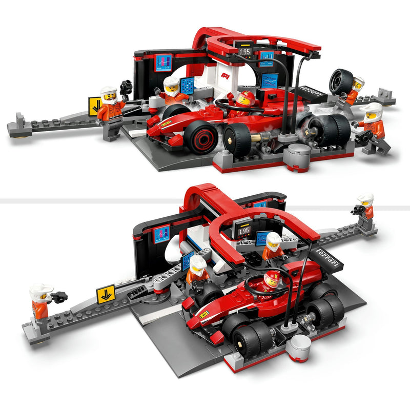 Afbeelding laden in galerijviewer, Lego city f1 pitstop en pitcrew met ferrari auto - 60443