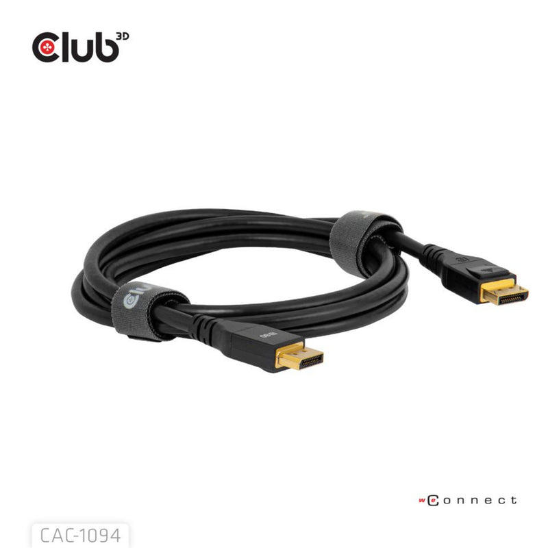Afbeelding laden in galerijviewer, Club 3d gecertificeerde displayport 2.1 kabel (zwart, 2 meter, 10k)
