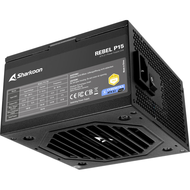 Afbeelding laden in galerijviewer, Sharkoon rebel p15 750 watt voeding (zwart, 1x 12v-2x6, 4x pcie)