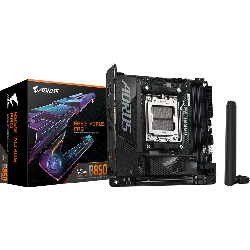 Afbeelding laden in galerijviewer, Gigabyte b850i aorus pro socket am5 moederbord (zwart, raid, 2.5gb-lan, wi-fi 7, bt, sound, mini-itx)