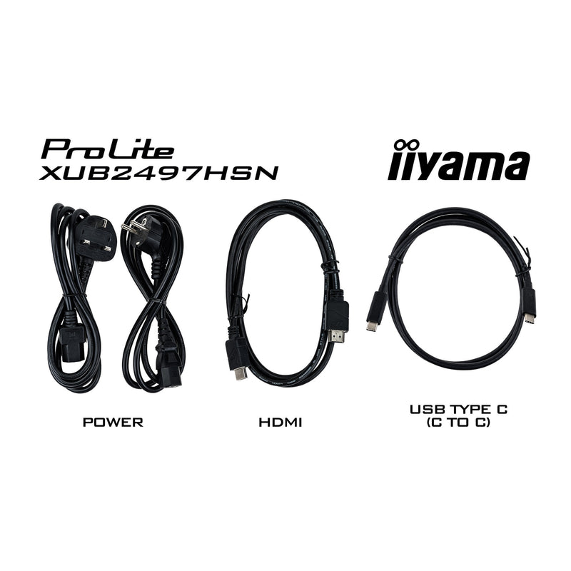 Afbeelding laden in galerijviewer, Iiyama prolite xub2497hsn-w2 23.8 monitor (wit, hdmi, displayport, 3x usb-a, usb-c, rj-45)