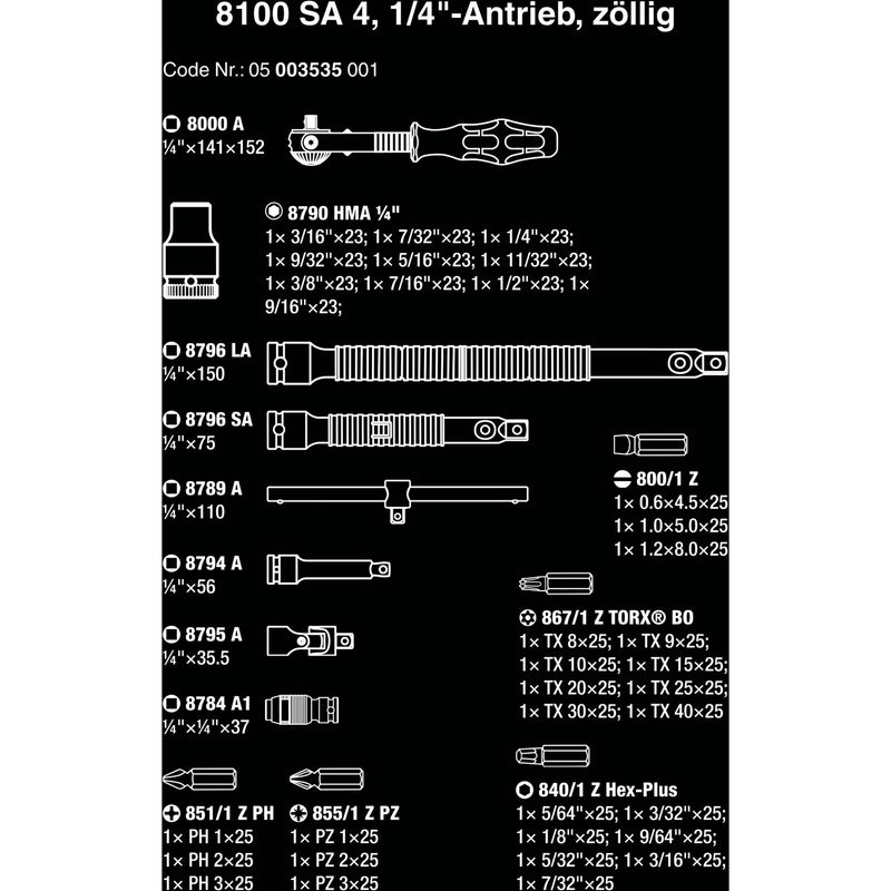 Afbeelding laden in galerijviewer, Wera 8100 sa 4 zyklop speed ratelset, 1 4 gereedschapsset (zwart groen, 41-delig, speedratel met draaibare kop)