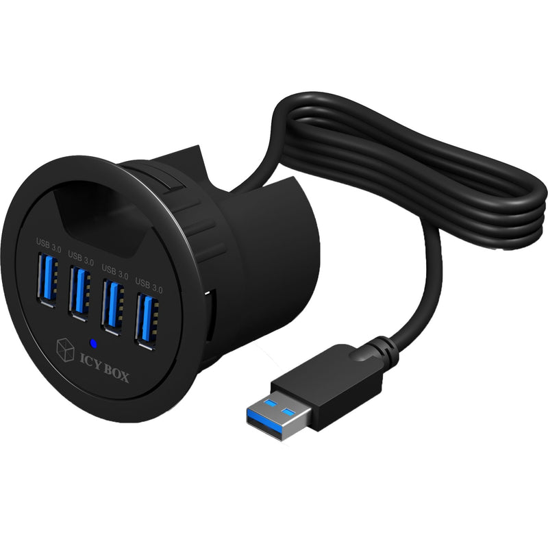 Afbeelding laden in galerijviewer, Icy box ib-hub1403 usb-hub (zwart, 4x usb 3.0)