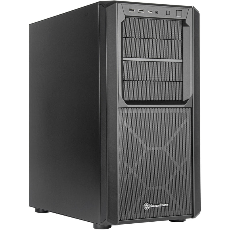 Afbeelding laden in galerijviewer, Silverstone sst-sed1-b midi tower behuizing (zwart | 2x usb-a | 1x usb-c)