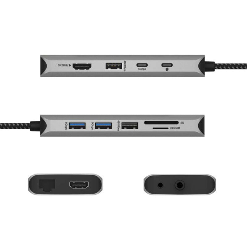 Afbeelding laden in galerijviewer, Icy box ib-dk4061-cpd dockingstation (antraciet, usb-a, usb-c, hdmi, kaartlezer, gigabit lan)