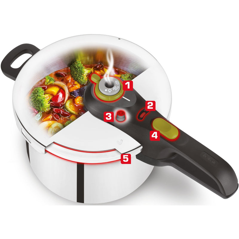 Afbeelding laden in galerijviewer, Tefal snelkookpan secure 5 neo p2530738 (roestvrij staal zwart, 6 liter)