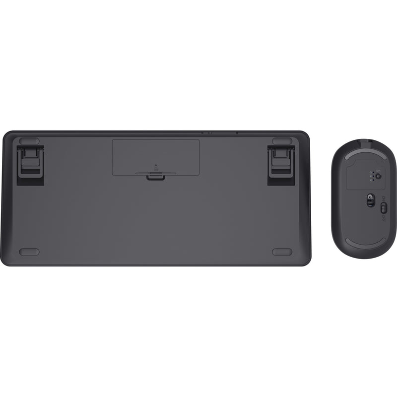 Afbeelding laden in galerijviewer, Trust lyra multi-device wireless keyboard mouse desktopset (zwart, us lay-out (qwerty), scissor switches, 65%, 800 - 1.600 dpi, 2,4 ghz usb, bluetooth)