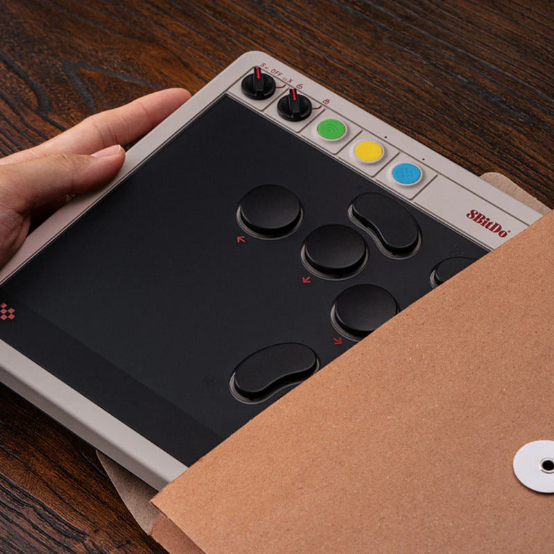 Afbeelding laden in galerijviewer, 8bitdo arcade controller (grijs rood, 2.4 ghz bluetooth usb, nintendo switch 1 + 2, pc)