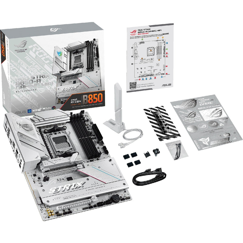 Afbeelding laden in galerijviewer, Asus rog strix b850-a gaming wifi socket am5 moederbord (wit, 2.5gb-lan, wi-fi 7, bt, sound, atx)