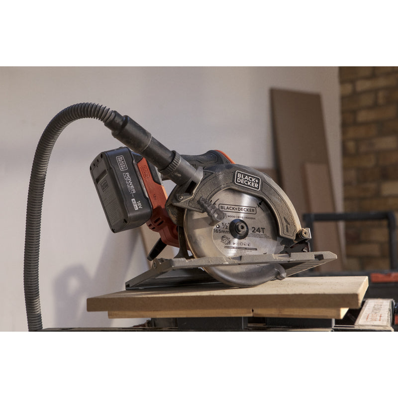 Afbeelding laden in galerijviewer, Black+decker 18v brushless cirkelzaag 165mm handcirkelzaag (zwart oranje, accu en oplader niet inbegrepen)