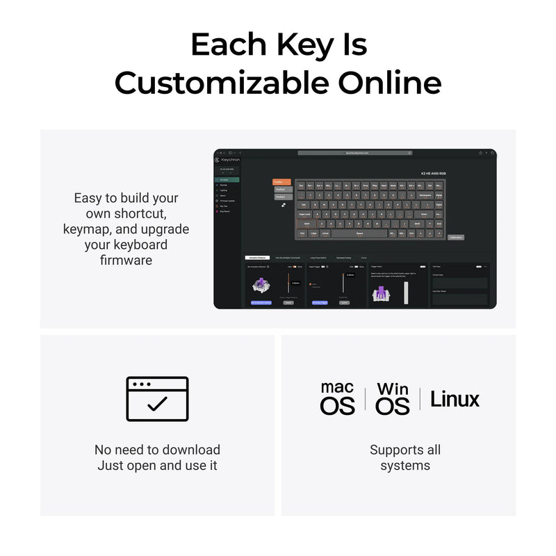 Afbeelding laden in galerijviewer, Keychron k2 he-f1c concrete edition rgb mechanisch toetsenbord (zwart, us lay-out (qwerty), gateron double-rail magnetic nebula, 75%, rgb leds, osa double-shot pbt, hot swap, 2.4ghz | bluetooth 5.2 | usb-c)