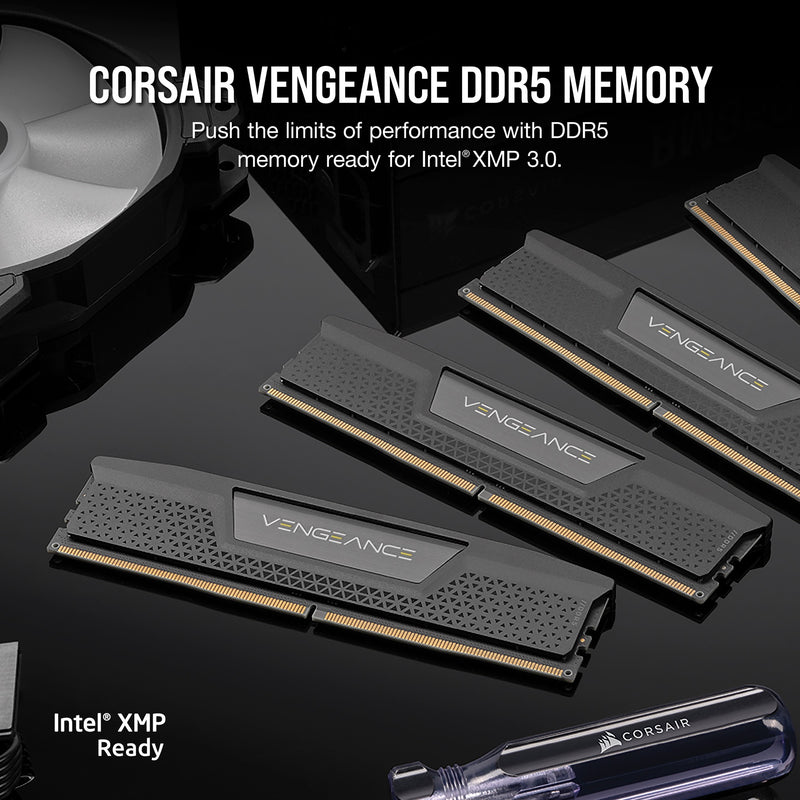 Afbeelding laden in galerijviewer, Corsair vengeance 16 gb ddr5-5200 (2x 8 gb) werkgeheugen (zwart, cmk16gx5m2b5200c40, xmp 3.0)
