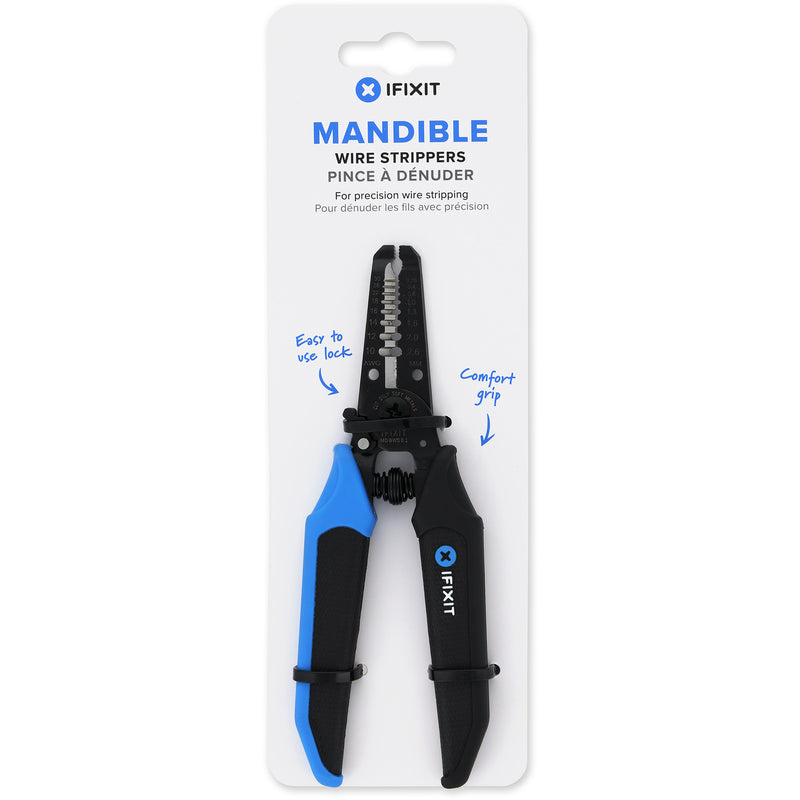 Afbeelding laden in galerijviewer, Ifixit mandible wire strippers striptang (zwart blauw)