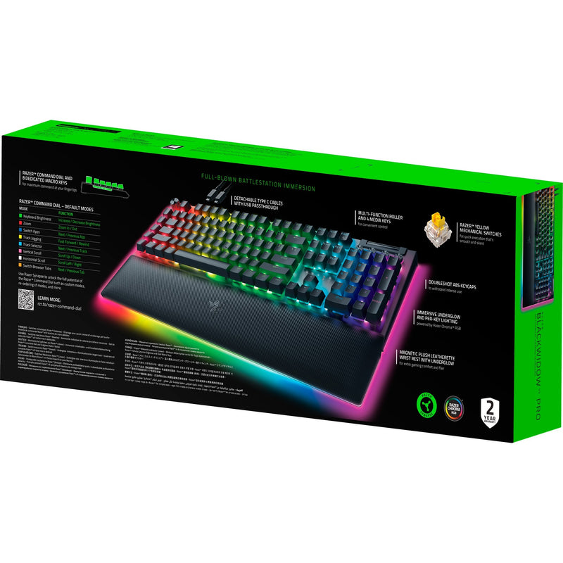 Afbeelding laden in galerijviewer, Razer blackwidow v4 pro rgb mechanisch gaming toetsenbord (zwart, us lay-out (qwerty), yellow, 100%)