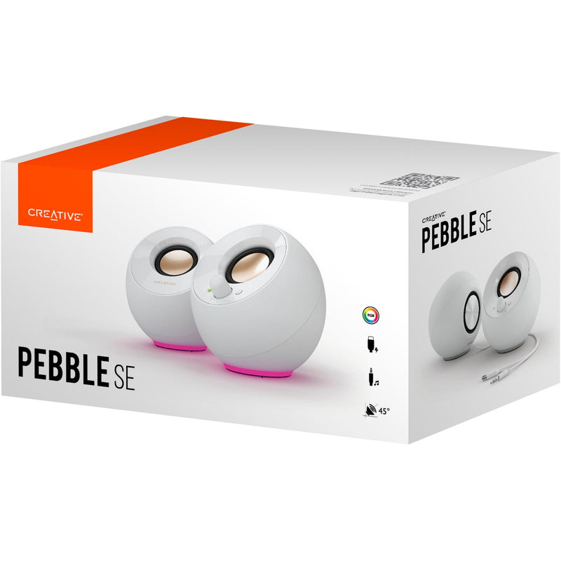 Afbeelding laden in galerijviewer, Creative pebble se pc-luidspreker (wit, bluetooth, usb-c, aux, rgb)
